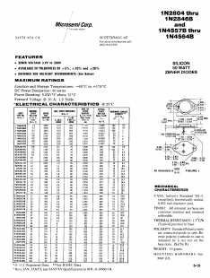 1N2817B Datasheet PDF Microsemi Corporation