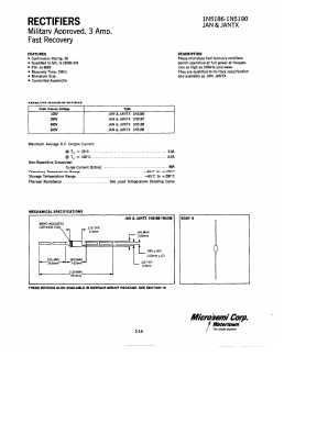 1N5190 Datasheet PDF Microsemi Corporation