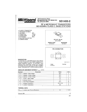 SD1400 Datasheet PDF Microsemi Corporation
