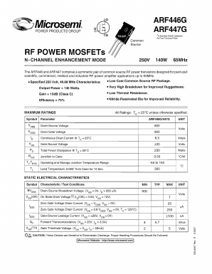 ARF447G Datasheet PDF Microsemi Corporation
