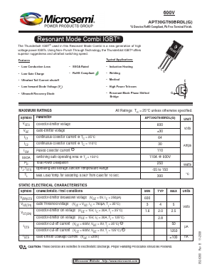 APT30GT60BRDLG Datasheet PDF Microsemi Corporation