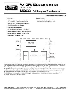 MX633 Datasheet PDF Microsemi Corporation