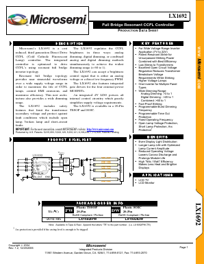 LX1692IDW Datasheet PDF Microsemi Corporation