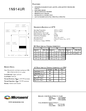 JANTX1N914UR Datasheet PDF Microsemi Corporation