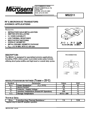 MS2211 Datasheet PDF Microsemi Corporation