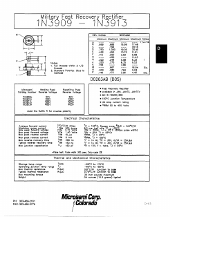 1N3909R_ Datasheet PDF Microsemi Corporation