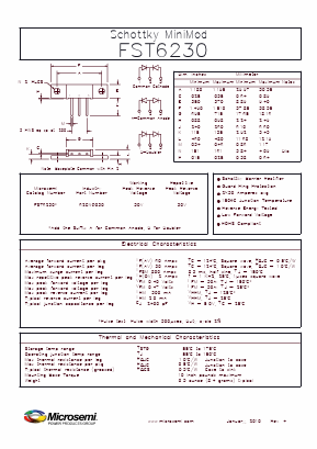 FST6230 Datasheet PDF Microsemi Corporation
