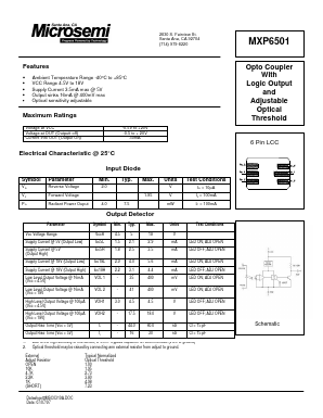 MXP6501 Datasheet PDF Microsemi Corporation
