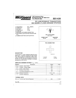 SD1420 Datasheet PDF Microsemi Corporation
