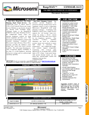 LXM1614E-14-11 Datasheet PDF Microsemi Corporation