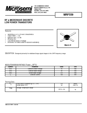 MRF559 Datasheet PDF Microsemi Corporation
