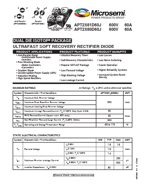 APT2X60D60J Datasheet PDF Microsemi Corporation