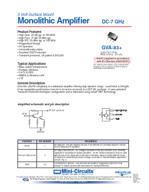 GVA-83+ Datasheet PDF Minicircuits