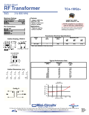 TC4-1WG2 Datasheet PDF Minicircuits