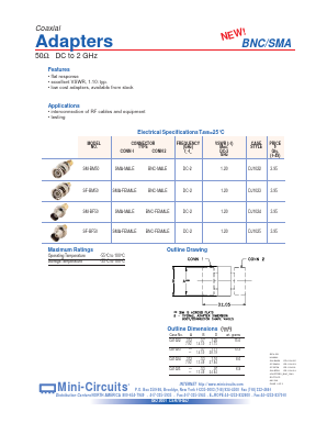 SM-BF50 Datasheet PDF Minicircuits