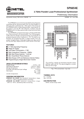 SP8854EIGHCAR Datasheet PDF Mitel Networks