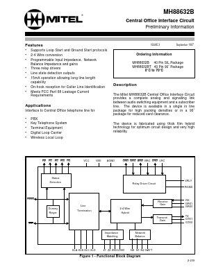 MH88632BT Datasheet PDF Mitel Networks