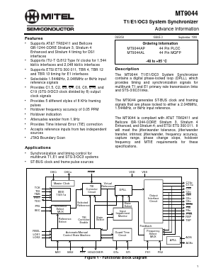 MT9044AL Datasheet PDF Mitel Networks