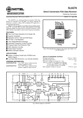 SL6679TP1Q Datasheet PDF Mitel Networks