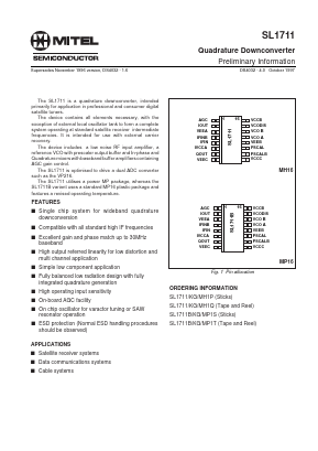 SL1711/KG/MH1Q Datasheet PDF Mitel Networks