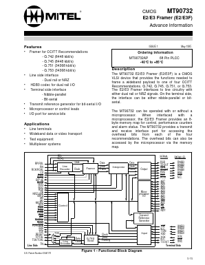 MT90732 Datasheet PDF Mitel Networks