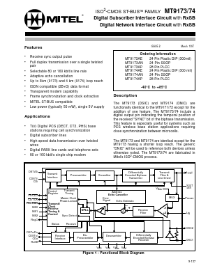 MT9174 Datasheet PDF Mitel Networks