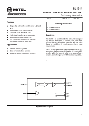 SL1914 Datasheet PDF Mitel Networks