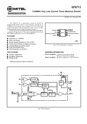 SP8713 Datasheet PDF Mitel Networks