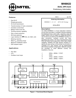 MH88622-5 Datasheet PDF Mitel Networks