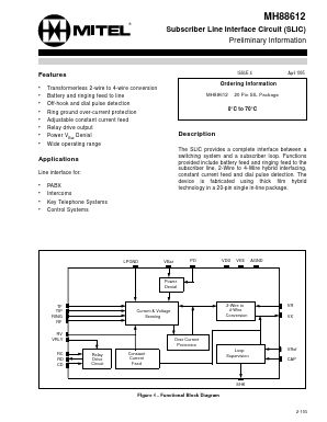 MH88612 Datasheet PDF Mitel Networks