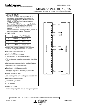 MH4S72CMA-10 Datasheet PDF MITSUBISHI ELECTRIC 
