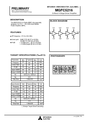 MGFC5216 Datasheet PDF MITSUBISHI ELECTRIC 