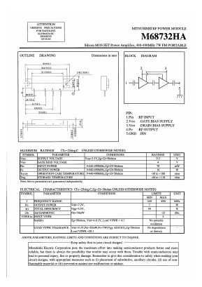 M68732HA Datasheet PDF MITSUBISHI ELECTRIC 