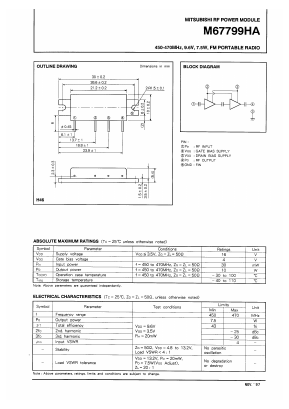 M67799 Datasheet PDF MITSUBISHI ELECTRIC 
