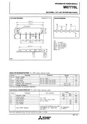 M67776L Datasheet PDF MITSUBISHI ELECTRIC 
