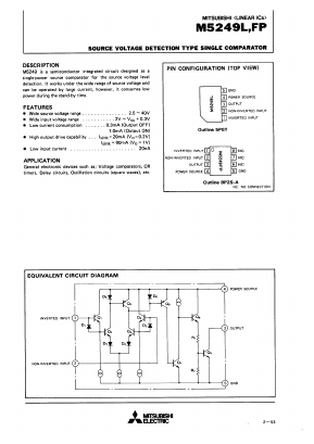 M5249L Datasheet PDF MITSUBISHI ELECTRIC 