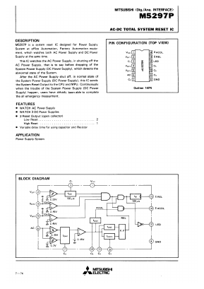 M5297P Datasheet PDF MITSUBISHI ELECTRIC 