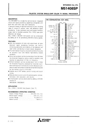 M51408SP Datasheet PDF MITSUBISHI ELECTRIC 