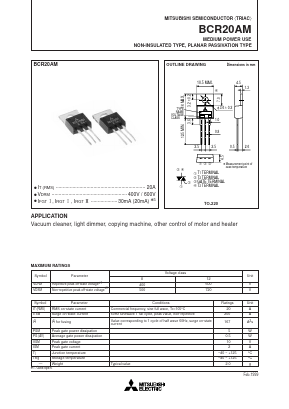 BCR20AM Datasheet PDF MITSUBISHI ELECTRIC 