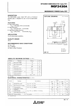 MGF2430A_1 Datasheet PDF MITSUBISHI ELECTRIC 