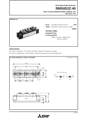 RM50D2Z-40 Datasheet PDF MITSUBISHI ELECTRIC 