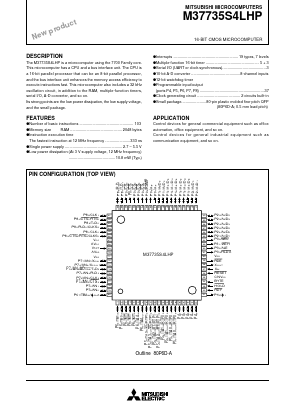 M37735S4LHP Datasheet PDF MITSUBISHI ELECTRIC 