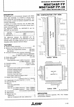 M50734SP-10 Datasheet PDF MITSUBISHI ELECTRIC 