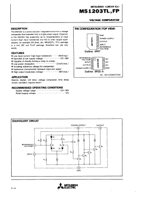 M51203 Datasheet PDF MITSUBISHI ELECTRIC 
