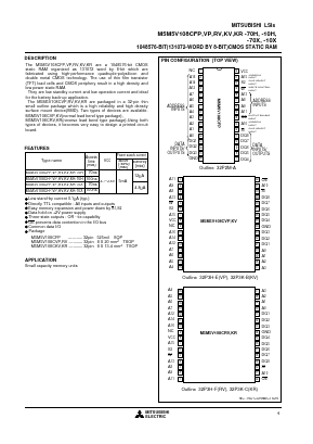 M5M5V108CRV-70X Datasheet PDF MITSUBISHI ELECTRIC 