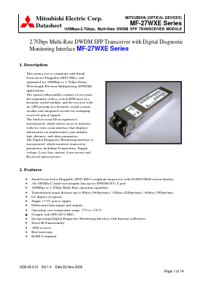 MF-27WXE-M31ZA240 Datasheet PDF MITSUBISHI ELECTRIC 