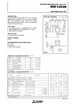 MGF1303B_97 Datasheet PDF MITSUBISHI ELECTRIC 