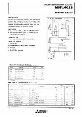 MGF1402B Datasheet PDF MITSUBISHI ELECTRIC 