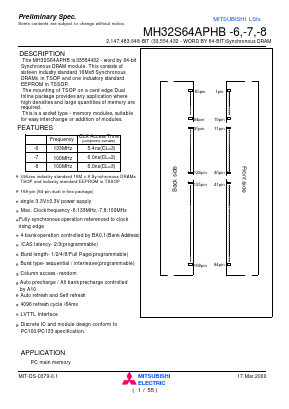 MH32S64APHB-7 Datasheet PDF MITSUBISHI ELECTRIC 