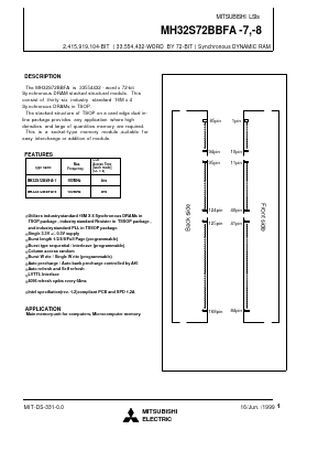 MH32S72BBFA-8 Datasheet PDF MITSUBISHI ELECTRIC 